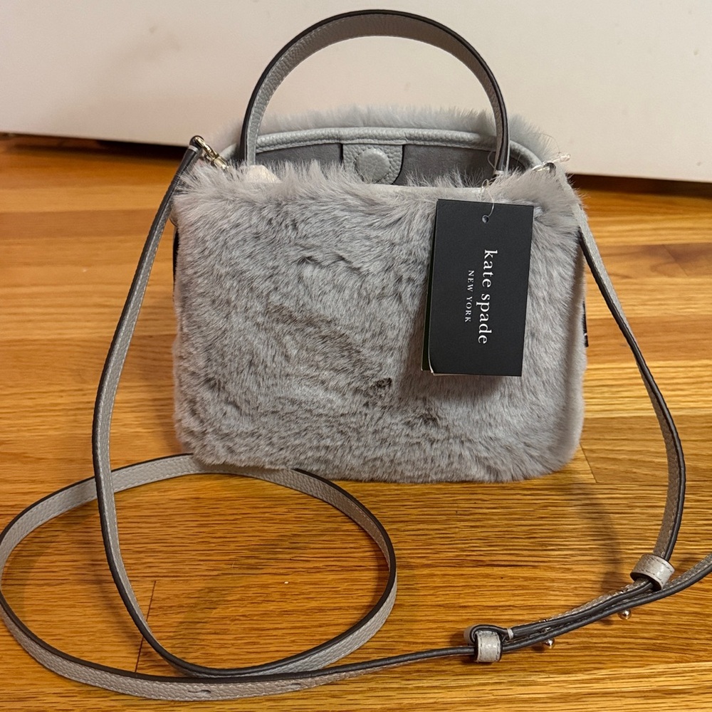 Kate Spade Knott Faux Fur Mini Crossbody NWT